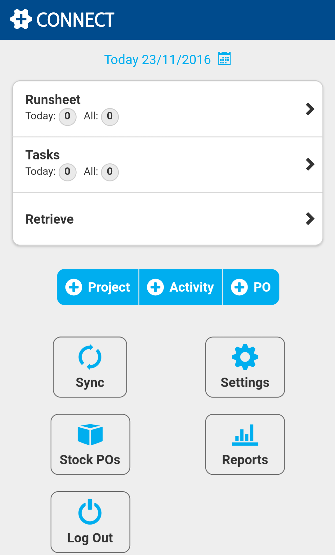 A screenshot of the Connect dashboard.