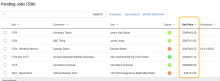 A screenshot of the Sell Price column in the Pending Jobs table.