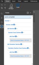 A screenshot of the Work Completed field in Form Builder.