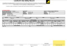 A screenshot of the gas safety certificate with the new fields.