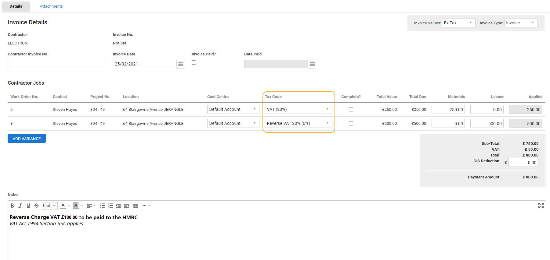 A screenshot of the Audit forms setup tab in simPRO.