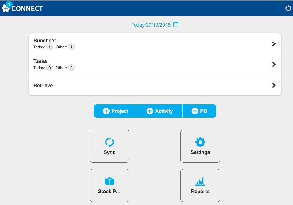 A screenshot of the Connect dashboard with access to all functionalities.