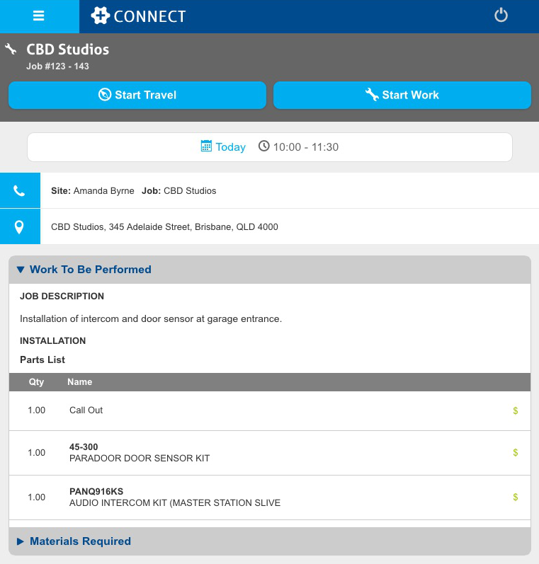 A screenshot of the Details page of a job in Connect.
