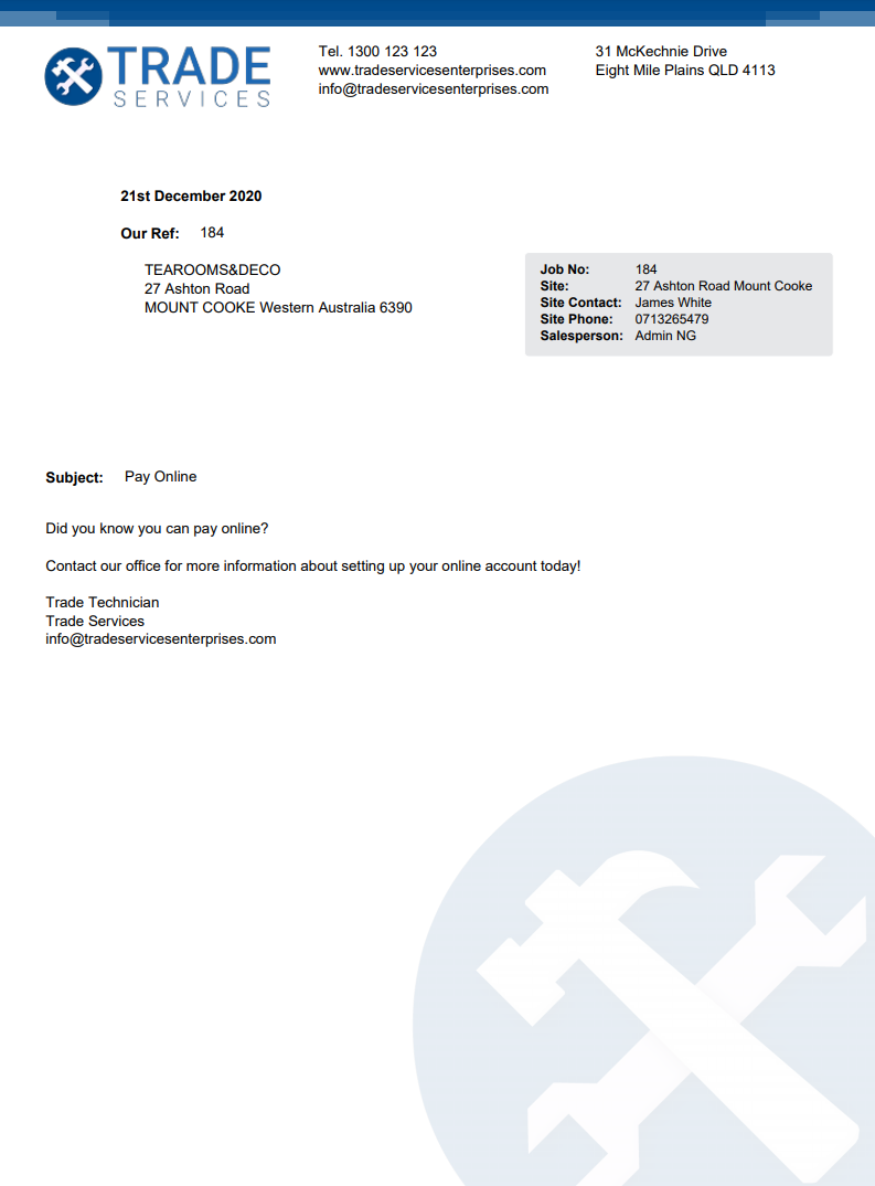 A screenshot of a PDF letter form header.