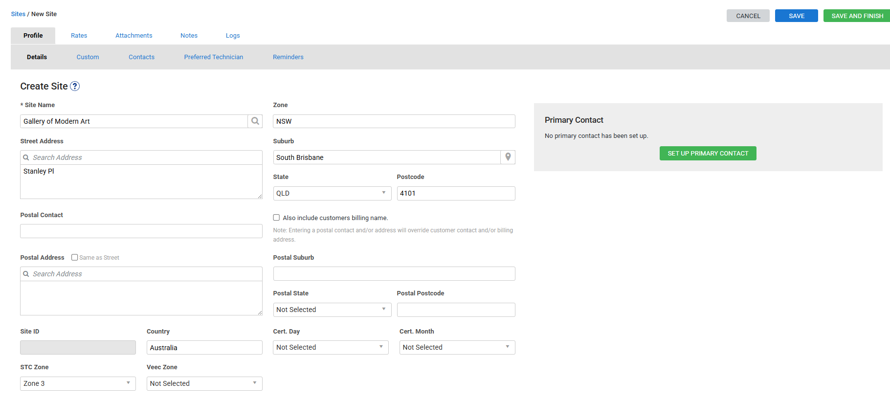 A screenshot of a new site.