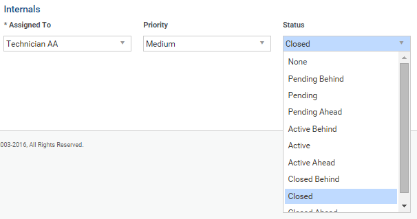 A screenshot of a task being marked as Closed.