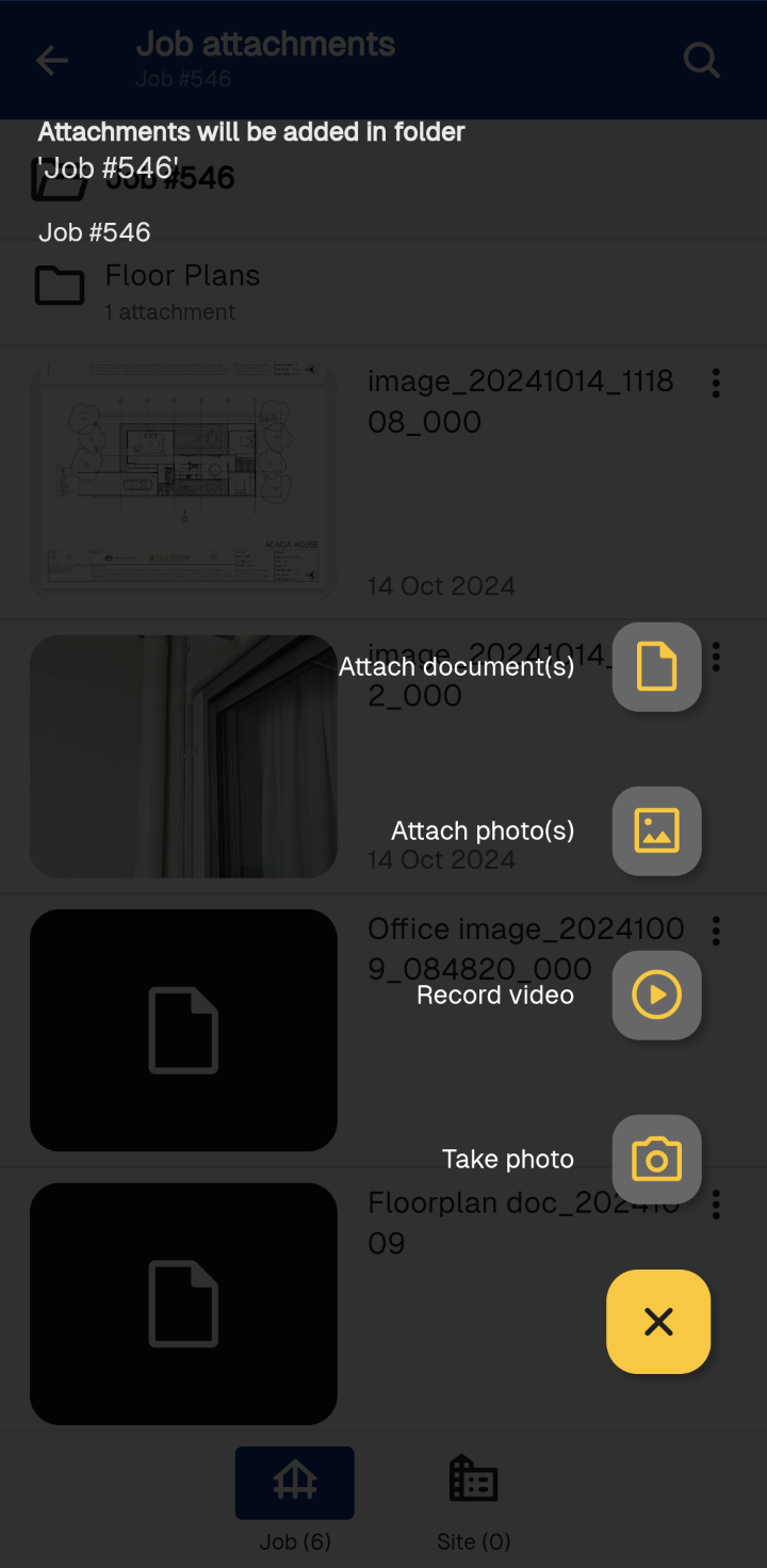 A screenshot of attachments being added.