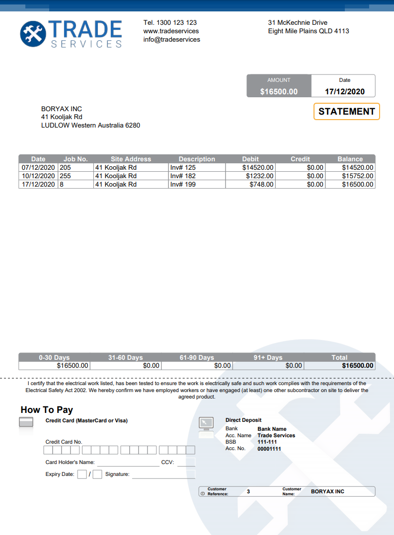 Set Up Statements Articles